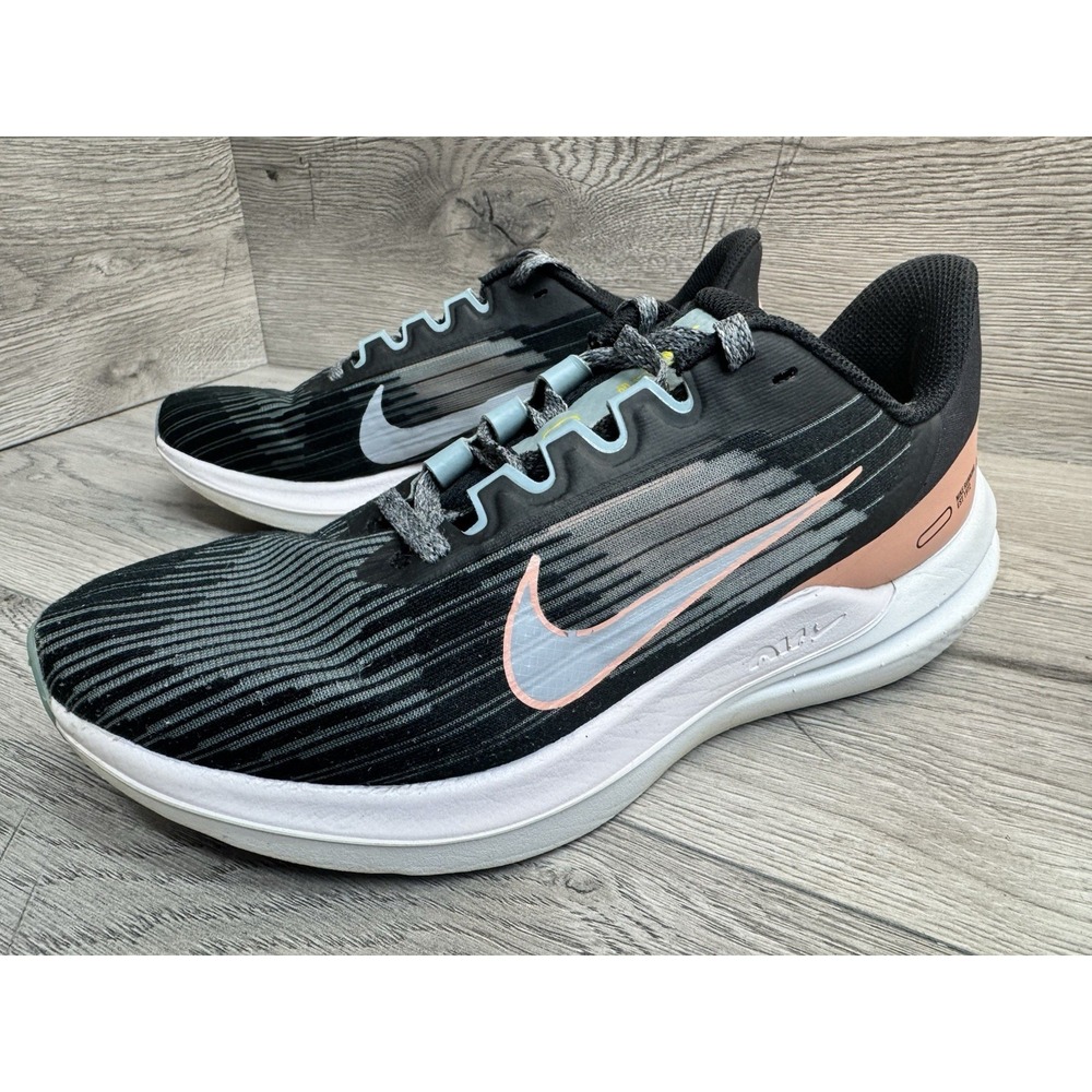Nike Air Winflo 9 Black Running Shoes Athletic Sneakers DD8686-004 Womens 8 - Picture 3 of 13